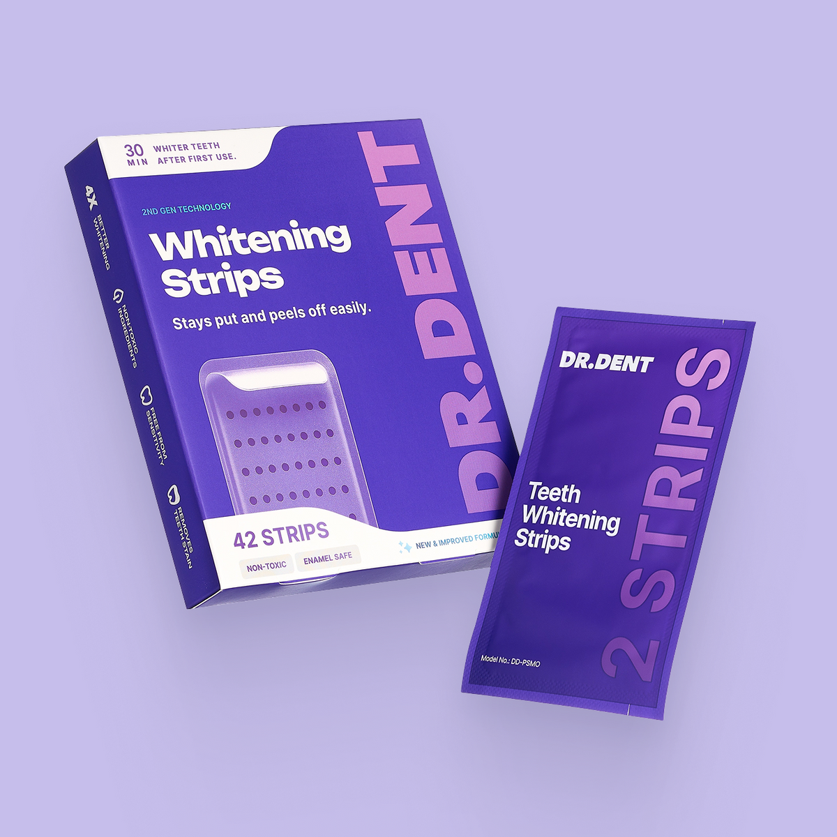 DR.DENT Purple Teeth Whitening Strips 42's Pack